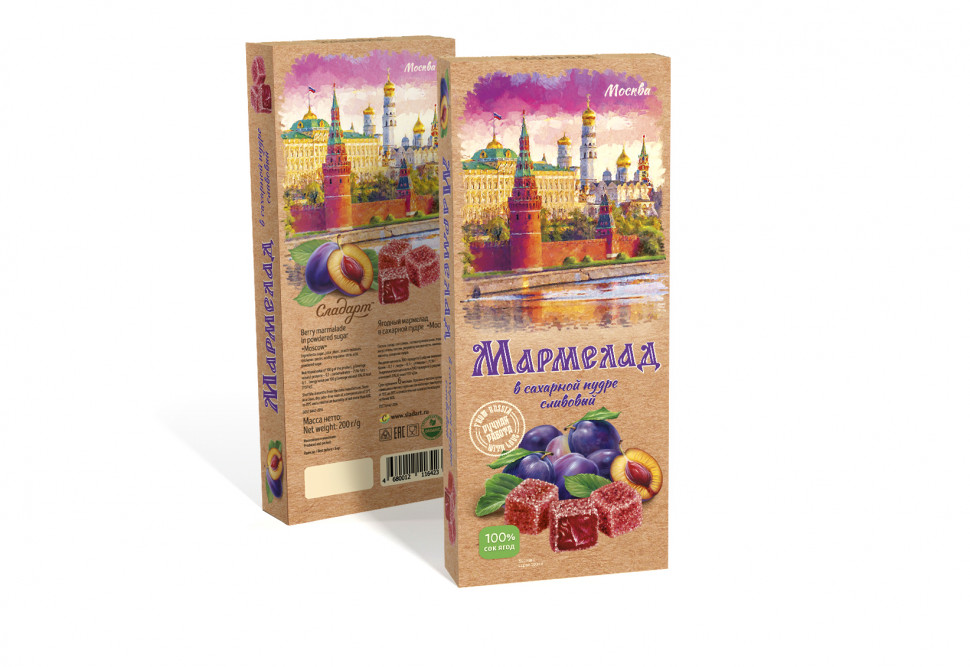  Сладарт Мармелад Сливовый МОСКВА в сахарной пудре (642), 200г   в Красноярске