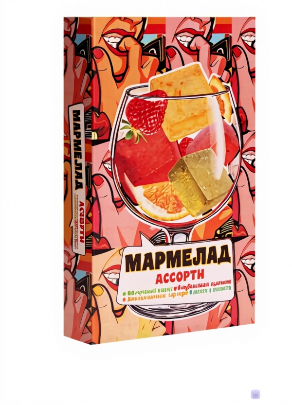№2 Мармелад АлкоАссорти(яблочный виски, клубничный просекко, апельсиновый вермут, лайм текила) 110г в Красноярске