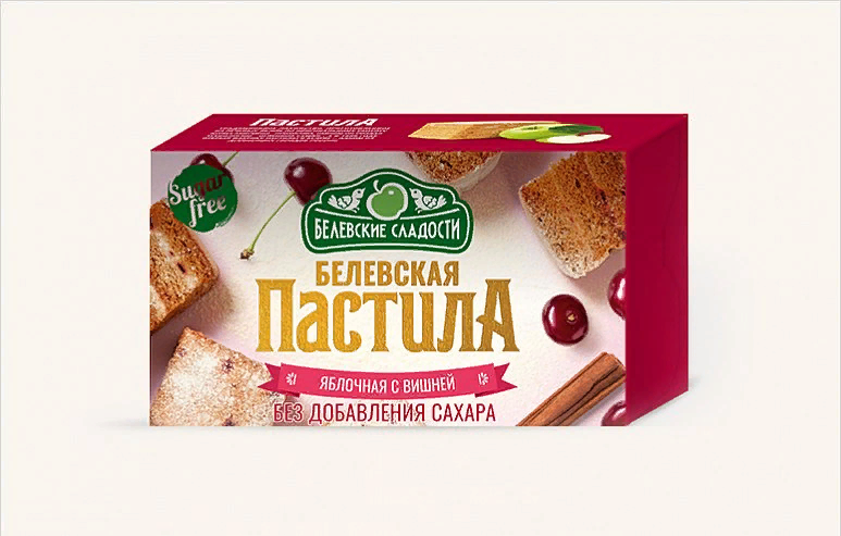  Пастила  200г диетическая С ВИШНЕЙ, НОВЫЙ ФОРМАТ (4 шт по 50гр)    в Красноярске
