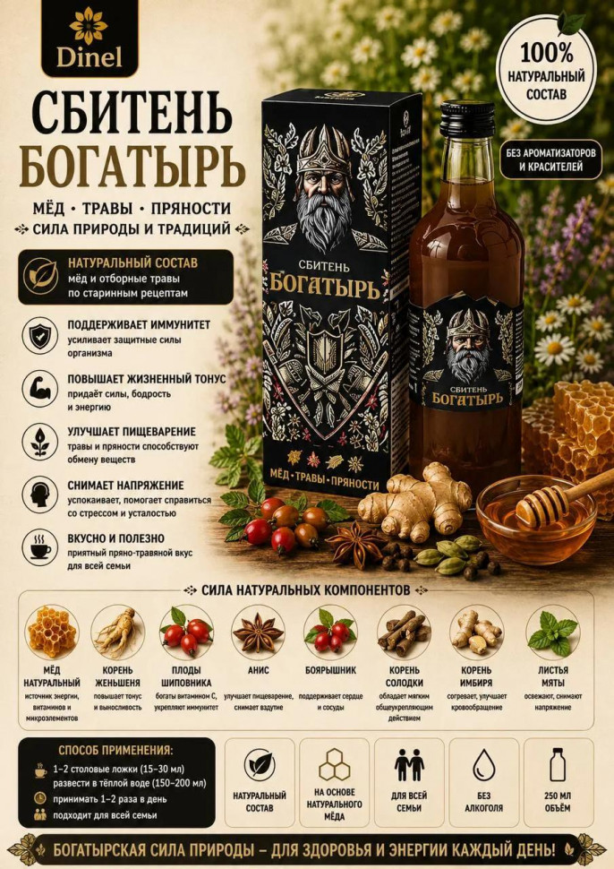  Сбитень Богатырь, 250мл  в Красноярске