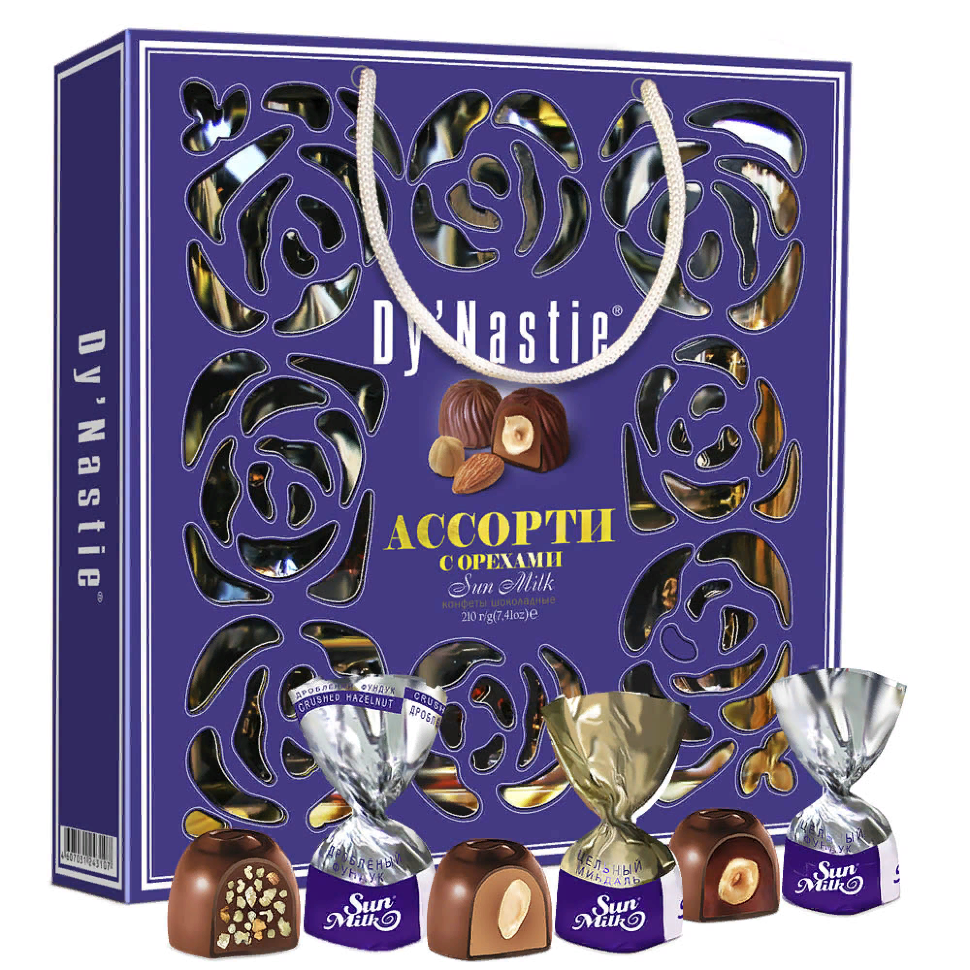  Династия Сумка Конфеты "Ассорти с орехами", 210г     в Красноярске